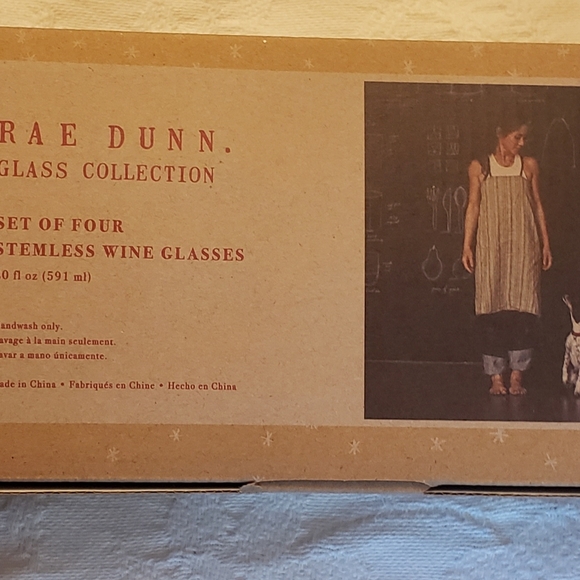 Rae Dunn stemless wine Christmas glasses - Picture 7 of 8